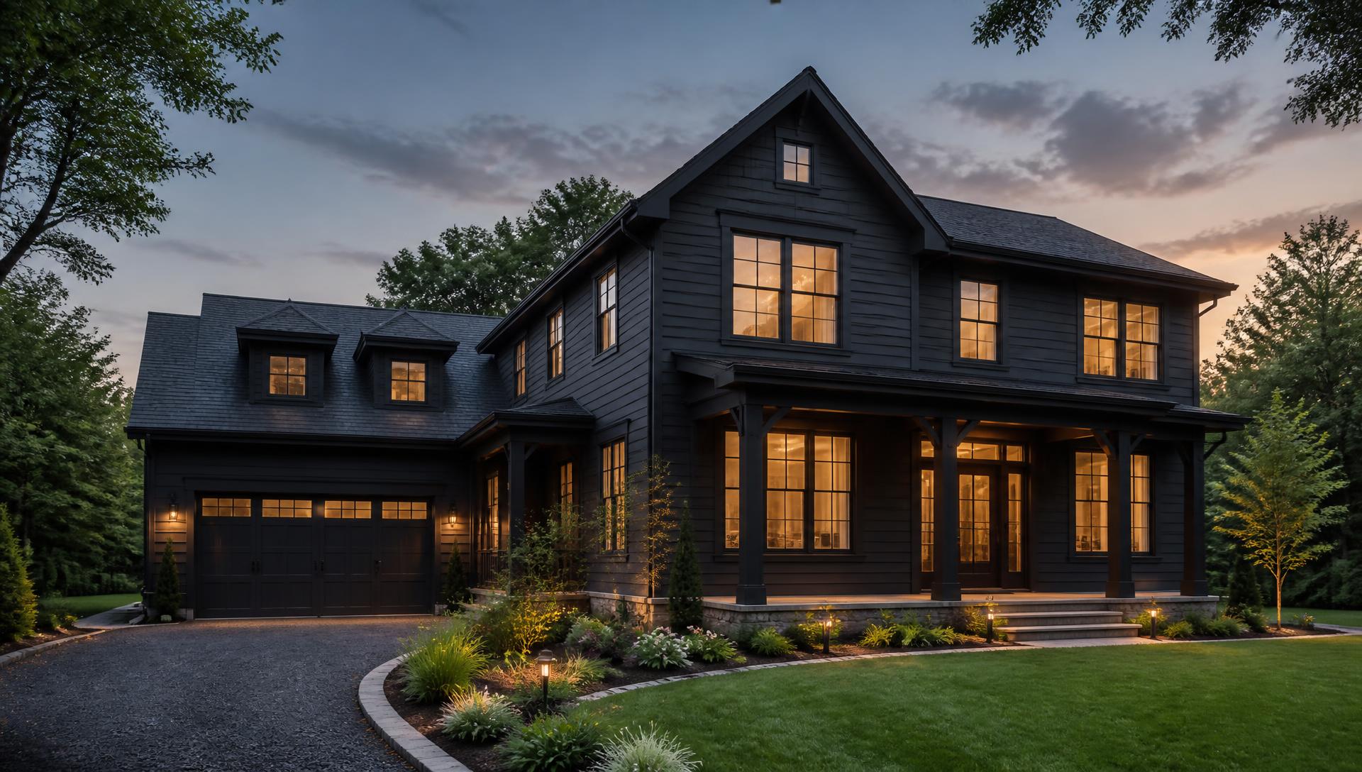 Completed Indianapolis home renovation at dusk by Creativeminds Construction